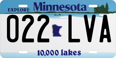 MN license plate 022LVA