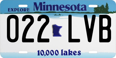 MN license plate 022LVB