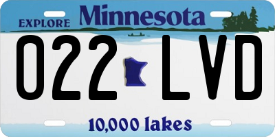 MN license plate 022LVD