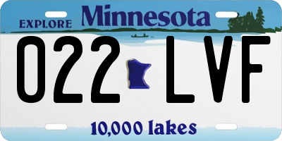 MN license plate 022LVF