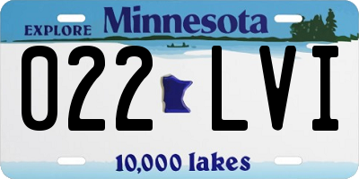 MN license plate 022LVI