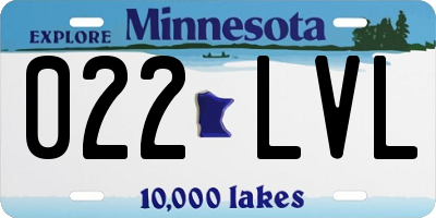 MN license plate 022LVL