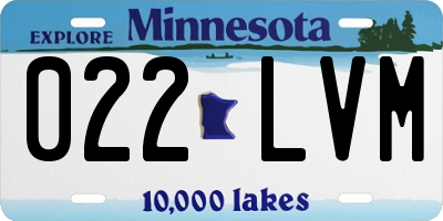 MN license plate 022LVM