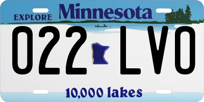 MN license plate 022LVO