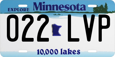 MN license plate 022LVP