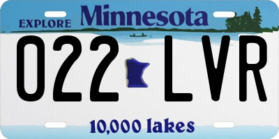 MN license plate 022LVR