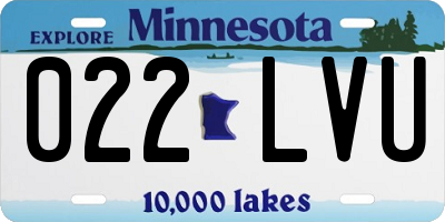 MN license plate 022LVU