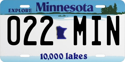 MN license plate 022MIN