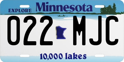 MN license plate 022MJC