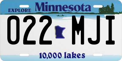 MN license plate 022MJI