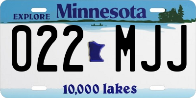 MN license plate 022MJJ
