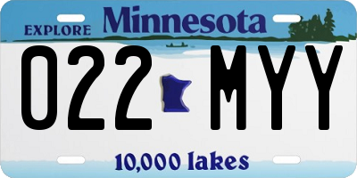 MN license plate 022MYY