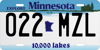 MN license plate 022MZL