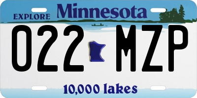 MN license plate 022MZP