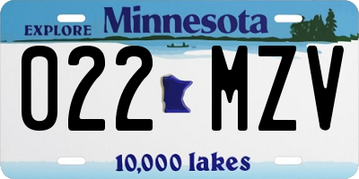 MN license plate 022MZV