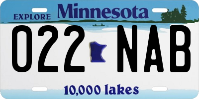 MN license plate 022NAB
