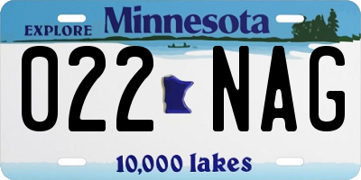 MN license plate 022NAG