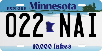 MN license plate 022NAI