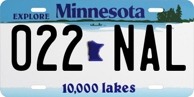 MN license plate 022NAL