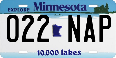 MN license plate 022NAP