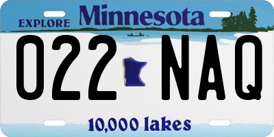 MN license plate 022NAQ