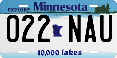 MN license plate 022NAU