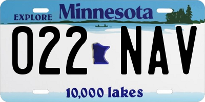 MN license plate 022NAV
