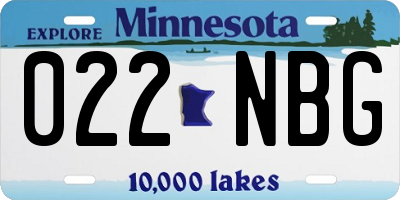 MN license plate 022NBG