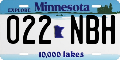 MN license plate 022NBH