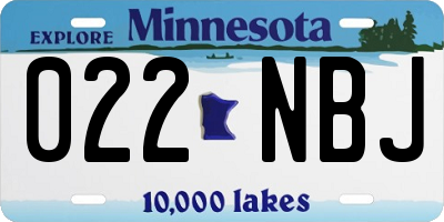 MN license plate 022NBJ