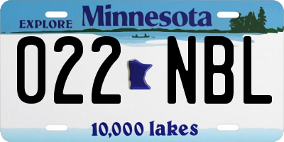 MN license plate 022NBL