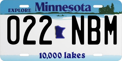 MN license plate 022NBM