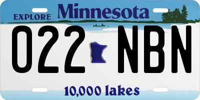 MN license plate 022NBN
