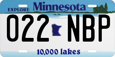 MN license plate 022NBP