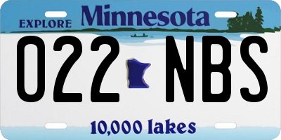 MN license plate 022NBS
