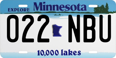 MN license plate 022NBU