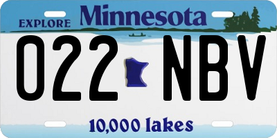MN license plate 022NBV