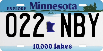 MN license plate 022NBY