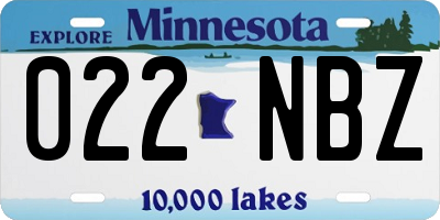 MN license plate 022NBZ