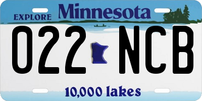 MN license plate 022NCB