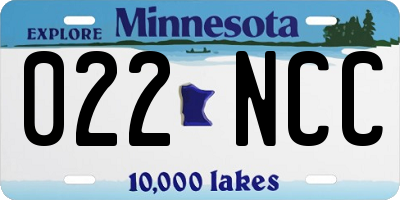 MN license plate 022NCC