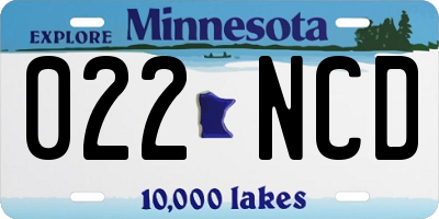 MN license plate 022NCD