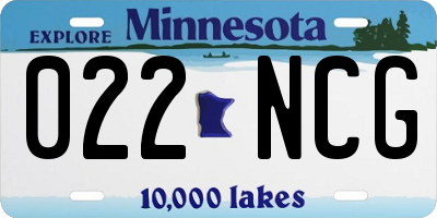 MN license plate 022NCG