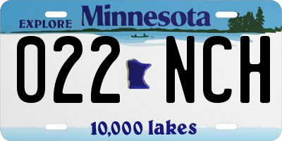 MN license plate 022NCH