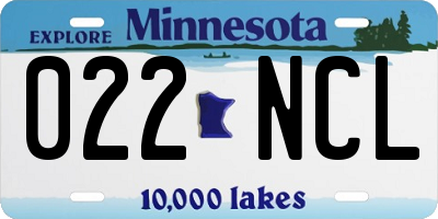 MN license plate 022NCL