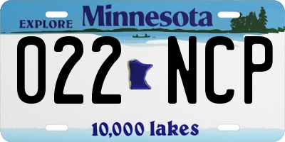 MN license plate 022NCP