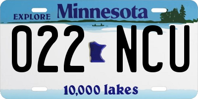 MN license plate 022NCU