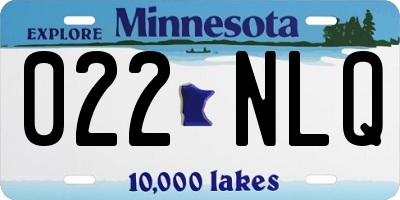 MN license plate 022NLQ