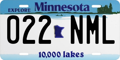 MN license plate 022NML