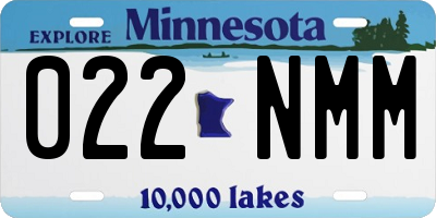 MN license plate 022NMM